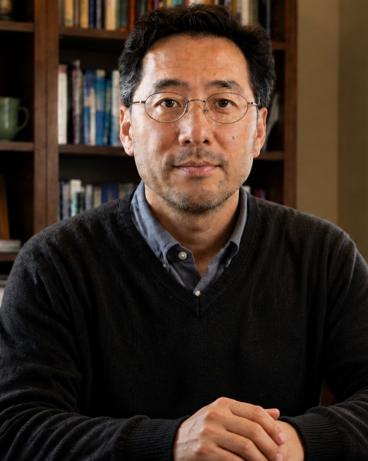 Ken Tsukamoto at his desk