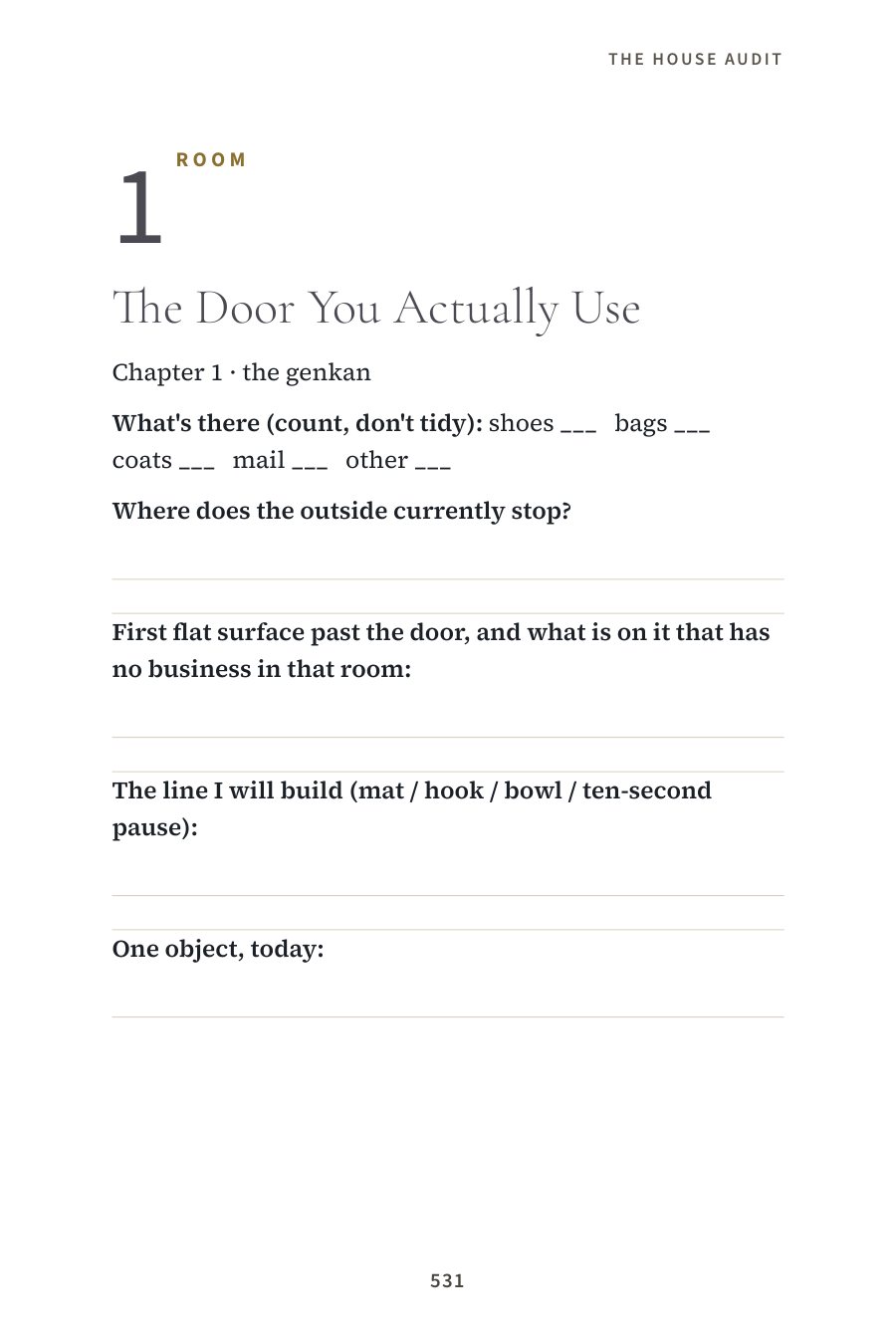 Appendix D, the printable House Audit