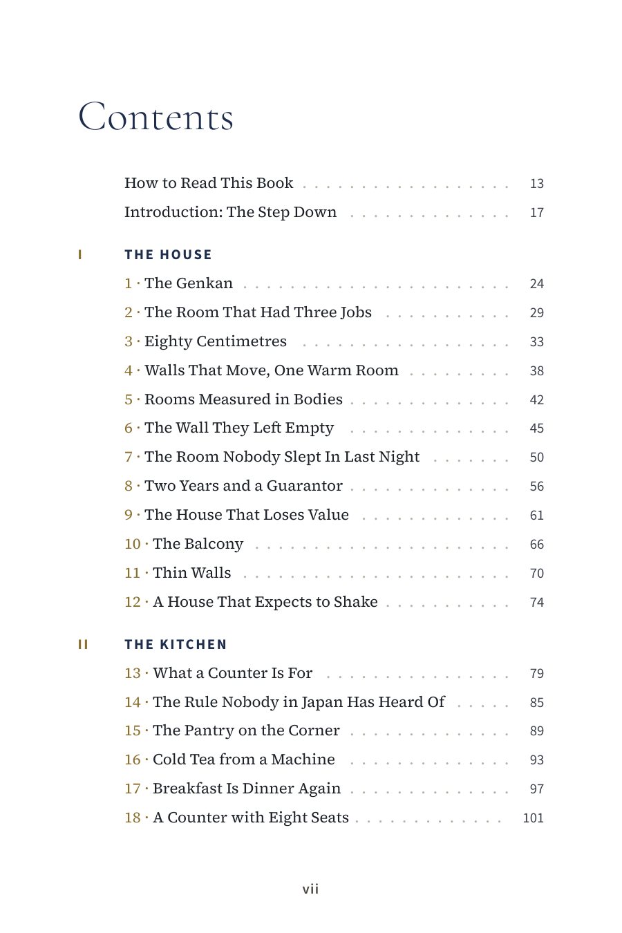 The contents page